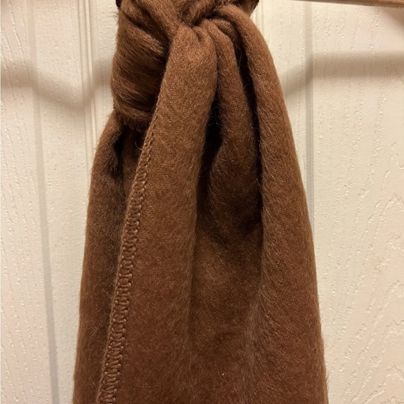 Alpaca Camargo Wool Brown Fringe Scarf - Picture 11 of 11
